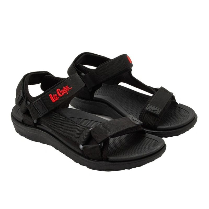 Lee Cooper pánské boty na suchý zip sandály na letní pláž světle černé - Pánské oblečení obuv Sandály