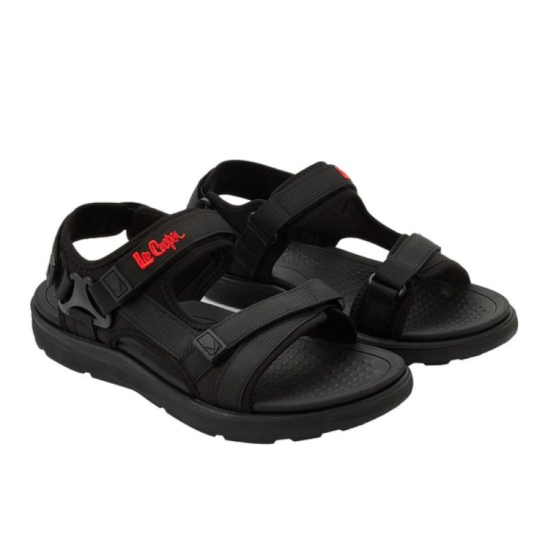 Lee Cooper pánské boty na suchý zip sandály na léto černé lehké - Pánské oblečení obuv Sandály