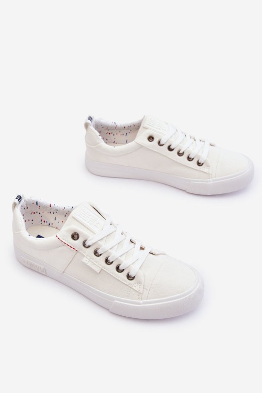 Pánské nízké Materiál tenisky Big Star KK174001 Bílá - Pánské oblečení obuv Tenisky a&nbsp;sneakers
