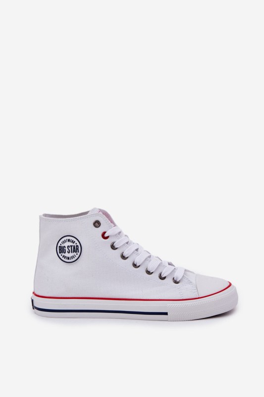 Pánské Textilní Tenisky Big Star NN174305 HI-POLY SYSTEM Bílé - Pánské oblečení obuv Tenisky a&nbsp;sneakers