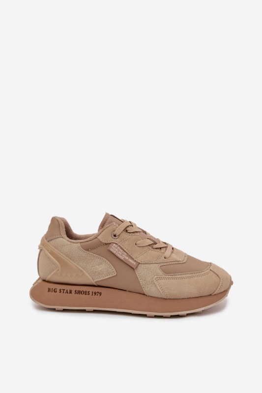 Kožené Sneakersy Pánské Big Star OO174298 Hi-Poly System Béžové