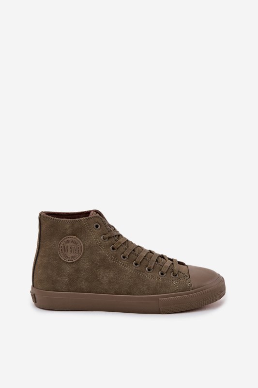 Pánské Zateplené Tenisky Z Eko Kůže Big Star OO174250 HI-POLY SYSTEM Khaki