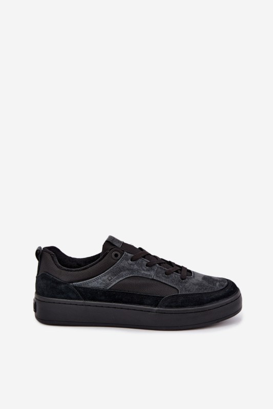 Pánské semišové zateplené tenisky Big Star UU174118 Černé - Pánské oblečení obuv Tenisky a&nbsp;sneakers