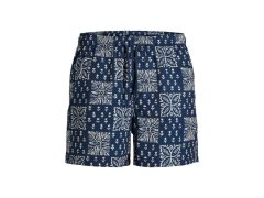 Jack&Jones pánské plavecké šortky JPSTMAUI SHELL AOP SWIM SHORTS REG 12291808 PAGEENT BLUE