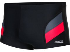 AQUA SPEED Plavecké šortky Aron Black/Red/Grey Pattern 16