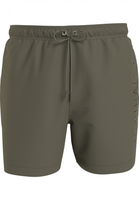 Pánské koupací kraťasy - KM00718 MSP - khaki - Calvin Klein - Pánské oblečení plavky