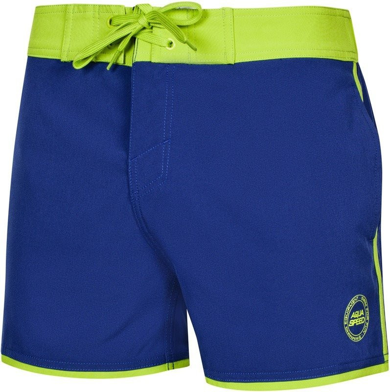 Pánské plavecké šortky Axel 23 Tmavě modrá se zelenou - AQUA SPEED - Pánské oblečení plavky