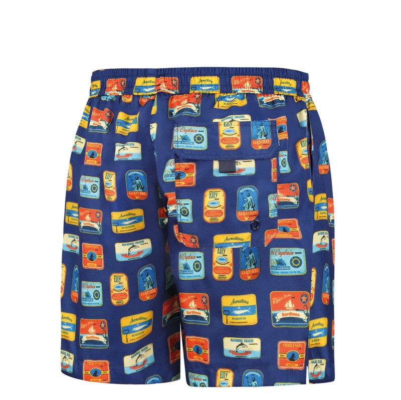 Pánské plavkové kraťasy Happy Shorts long SM29-48 Tmavě modrá mix - Self Pánské plavkové kraťasy Happy Shorts long SM29-48 Tmavě modrá mix - Self - Pánské oblečení plavky