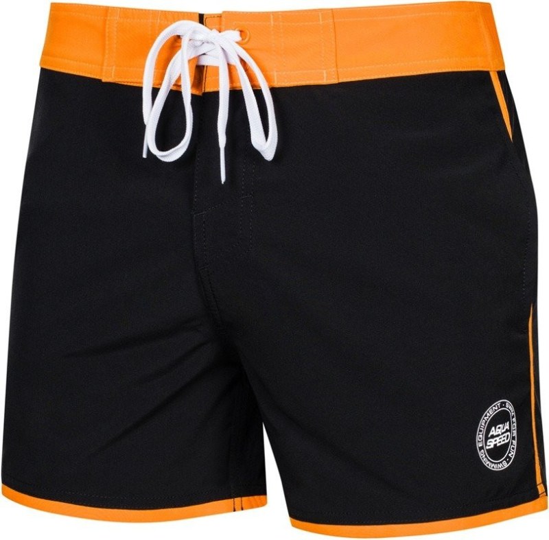 AQUA SPEED Plavecké šortky Axel Black/Orange - Pánské oblečení plavky