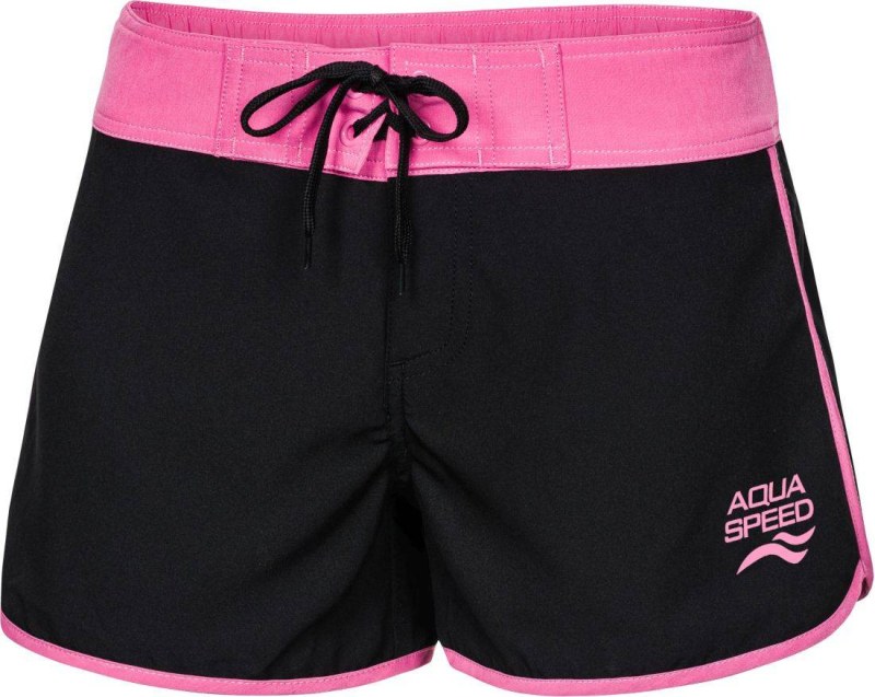 AQUA SPEED Plavecké šortky Viki Black/Pink Pattern 136 - Pánské oblečení plavky