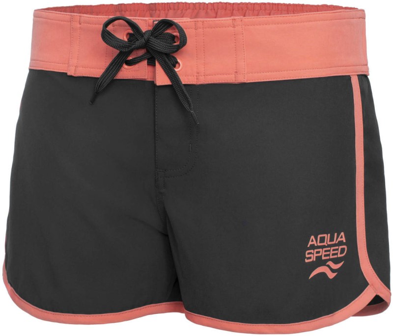 AQUA SPEED Plavecké šortky Viki Graphite/Coral Pattern 36 - Pánské oblečení plavky