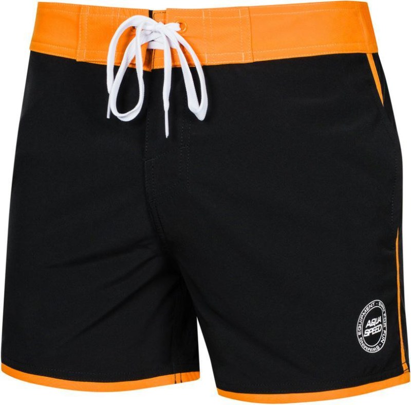 AQUA SPEED Plavecké šortky Axel 01 Black/Orange - Pánské oblečení plavky