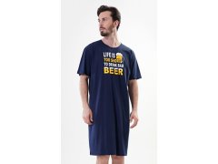 Pánská noční košile s krátkým rukávem Life is beer