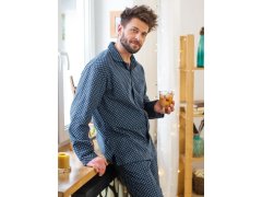 Pyžamo Key MNS 912 B26 dlouhé rukávy, velikosti M–2XL, rozepínací