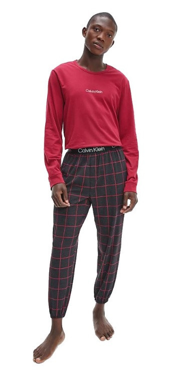 Pánské pyžamo NM2178E - V5N - vínová - Calvin Klein - Pánské oblečení pyžama
