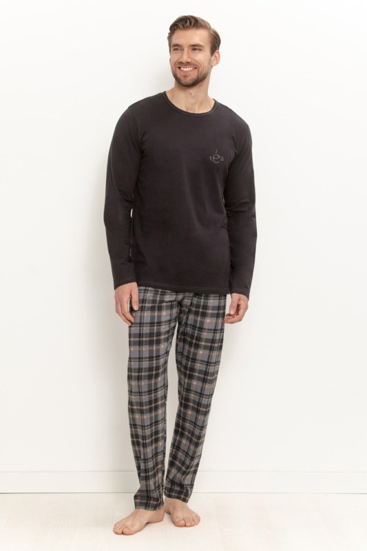 3663 Pánské dlouhé pyžamo LAURENT S–2XL - Pánské oblečení pyžama