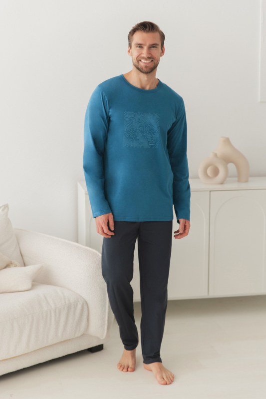 3672 Pánské dlouhé pyžamo RAFAEL S–2XL