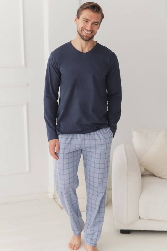 3668 Pánské dlouhé pyžamo DORIAN M–2XL