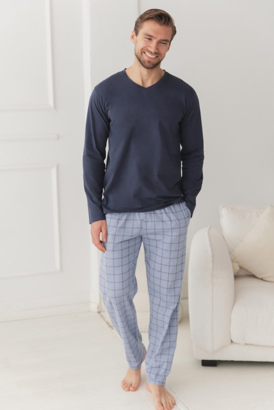 3670 Pánské dlouhé pyžamo DORIAN 5XL–6XL - Pánské oblečení pyžama