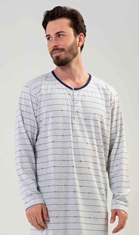 Pánská noční košile s dlouhým rukávem Filip - Pánské oblečení pyžama