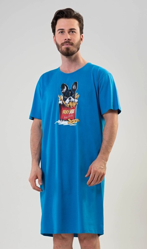 Pánská noční košile s krátkým rukávem Bulldog - Pánské oblečení pyžama