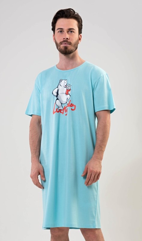 Pánská noční košile s krátkým rukávem Lucky day - Pánské oblečení pyžama