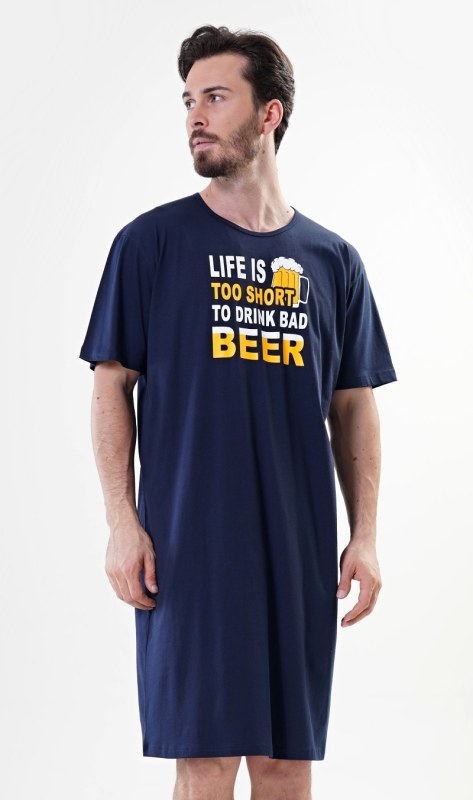 Pánská noční košile s krátkým rukávem Life is beer - Pánské oblečení pyžama