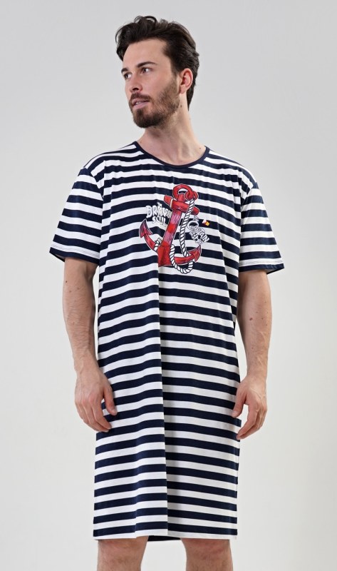 Pánská noční košile s krátkým rukávem Kotva - Pánské oblečení pyžama