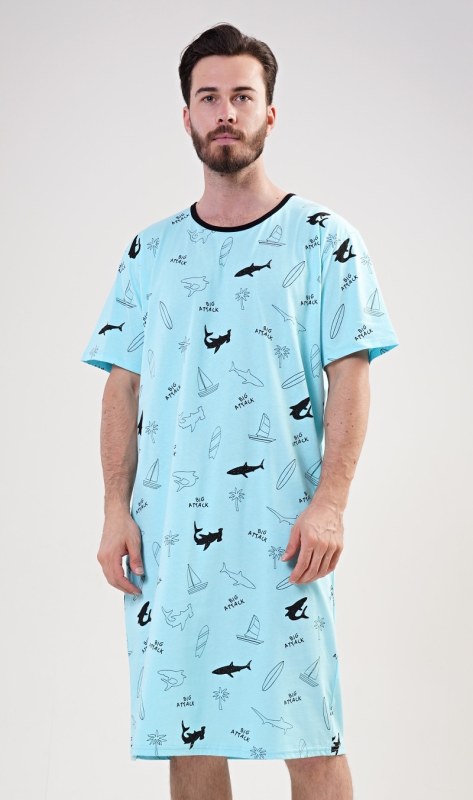 Pánská noční košile s krátkým rukávem Oceán - Pánské oblečení pyžama