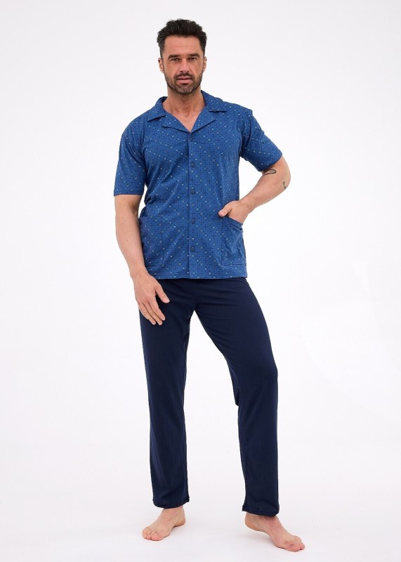 Pyžamo Cornette 318/57 cr/r 3XL-5XL pánské rozepínací - Pánské oblečení pyžama
