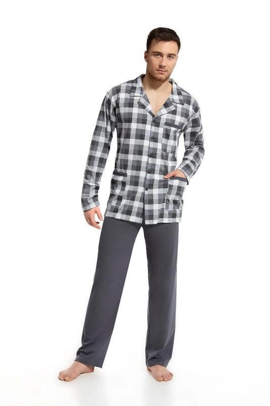 Pyžamo Cornette 114 dlouhé/r 3XL-5XL pánské rozepínací