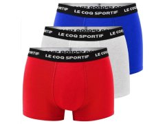 Le Coq Sportif pánské boxerky 3PAK červené šedé tmavě modré