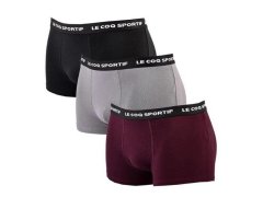 Le Coq Sportif pánské boxerky 3PAK černé šedé vínové