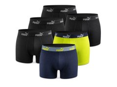 Puma boxerky, pánské spodky, boxershorts, balení po 6 kusech, černé, zelené, tmavě modré