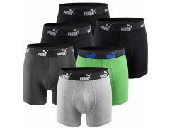 Puma boxerské trenýrky pro muže Boxershorts 6PAK černé, zelené, šedé