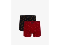 Pánské boxerky ATLANTIC 2Pack - vínové/černé