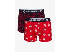 Pánské boxerky ATLANTIC 2Pack - červená/tmavě modrá