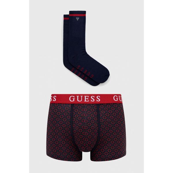 Set boxerek a ponožek U1BG01K6YW1 - P70V - Červenomodrá - Guess - Pánské oblečení spodní prádlo boxerky