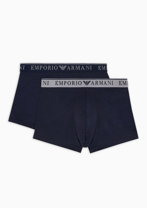 Pánské boxerky 2PACK 111769 3F720 70835 tm. modré - Emporio Armani - Pánské oblečení spodní prádlo boxerky