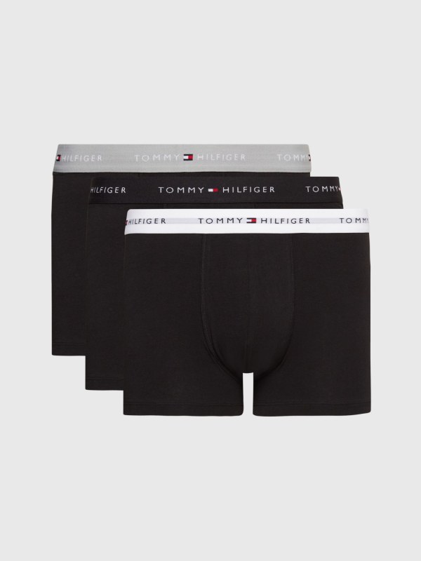 Pánské boxerky 3PACK UM0UM02763 0UC šedá/černá/bílá - Tommy Hilfiger - Pánské oblečení spodní prádlo boxerky