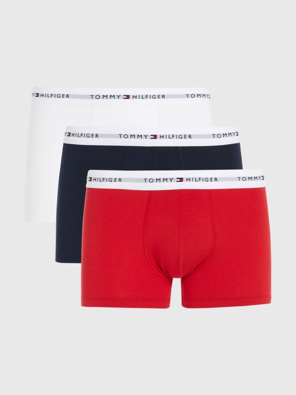 Pánské boxerky 3-PACK UM0UM02761 0UB černé/bílé/červené - Tommy Hilfiger - Pánské oblečení spodní prádlo boxerky