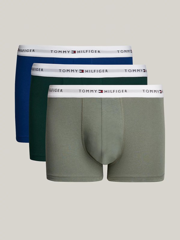 Pánské boxerky 3Pack TRUNK UM0UM02761 0XY kombinace zelené - Tommy Hilfiger - Pánské oblečení spodní prádlo boxerky