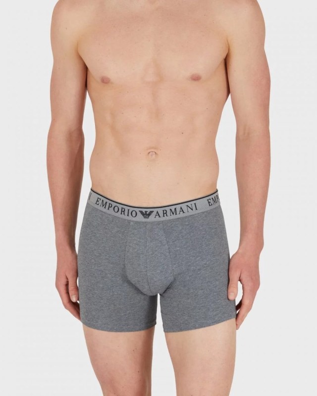 Pánské boxerky 2Pack 111912 4R720 černošedé - Emporio Armani