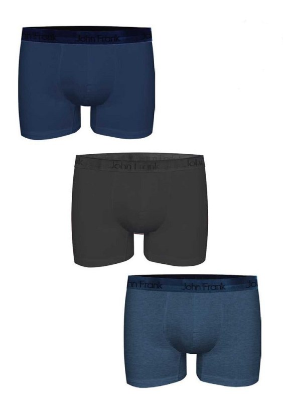 Pánské boxerky John Frank JF3BPBLONG01 3PACK - Pánské oblečení spodní prádlo boxerky
