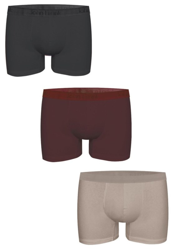 Pánské boxerky John Frank JF3BMODNA07 3 PACK - Pánské oblečení spodní prádlo boxerky