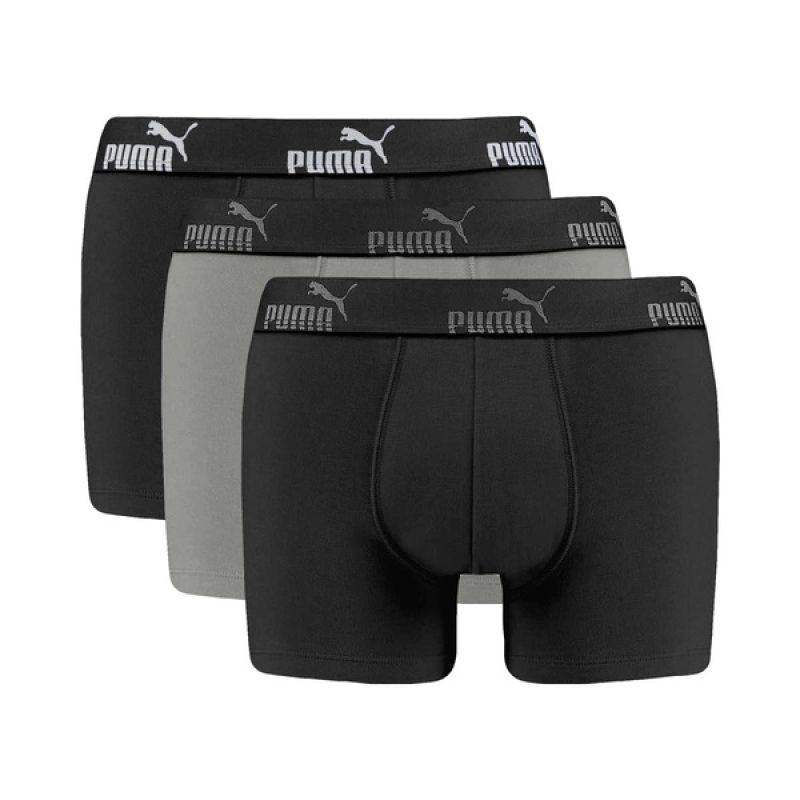 Pánské boxerky Puma 3-Pack černá šedá pohodlná bavlna - Pánské oblečení spodní prádlo boxerky
