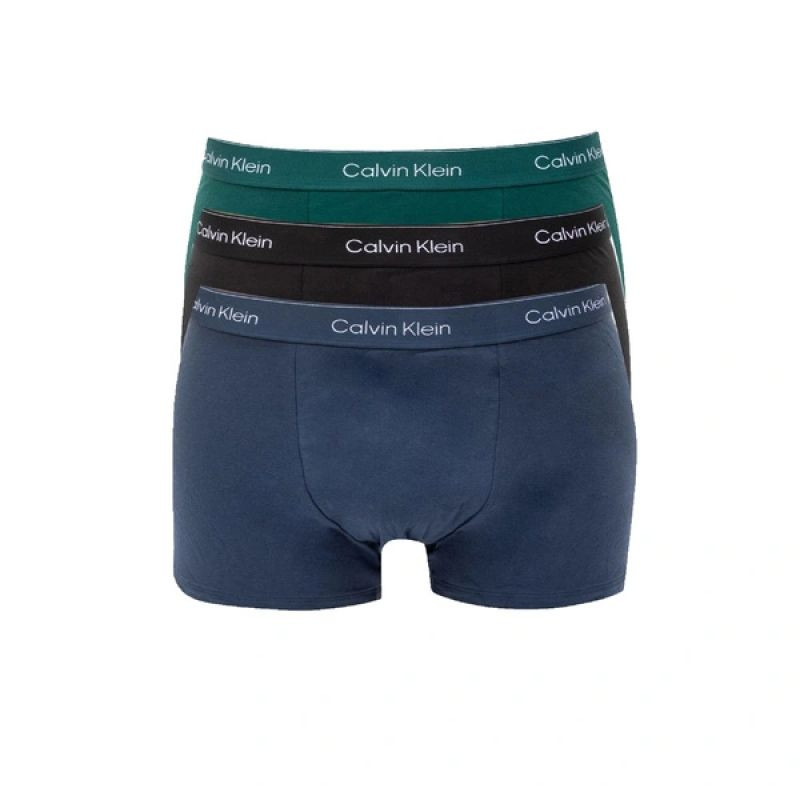 Pánské boxerky Calvin Klein Relaxed, 3 ks v&nbsp;balení, módní bavlněné, zelené, šedé, tmavě modré - Pánské oblečení spodní prádlo boxerky