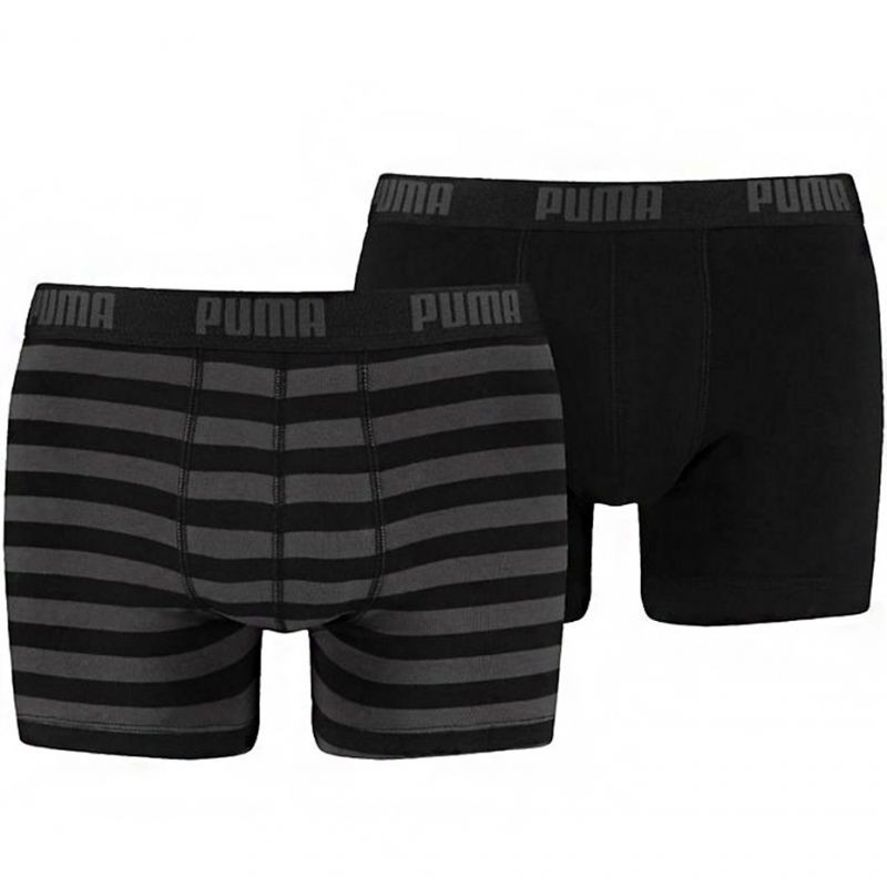 Pánské boxerky Stripe 1515 2Pack 591015001 200 Black/grey - Puma - Pánské oblečení spodní prádlo boxerky