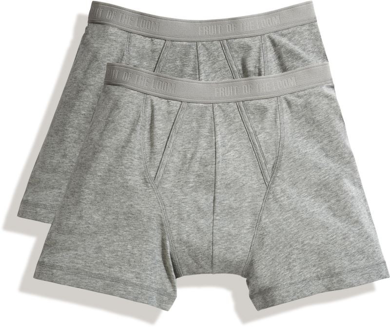 Fruit of the Loom Classic Boxer 2-Pack Pánské boxerky, balení po 2 ks 16.7026 light grey marl/light grey mar - Pánské oblečení spodní prádlo boxerky