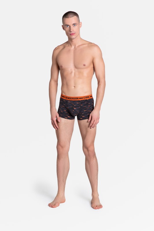 Boxerky Ozzy 38288-MLC Sada 2 ks grafitová a oranžová - Henderson - Pánské oblečení spodní prádlo boxerky